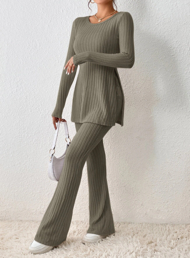 Polyester Womens Clothing Solid Color Casual Slim New Fashion Women Elegant Outfit 5