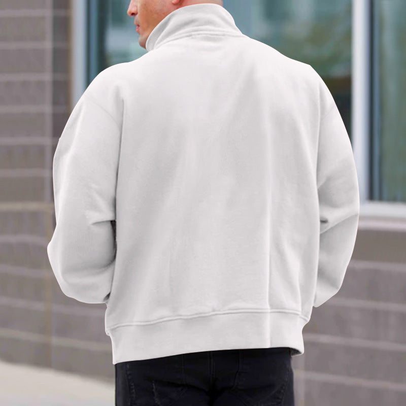Herren Pullover mit Halb-Zip Stehkragen 2