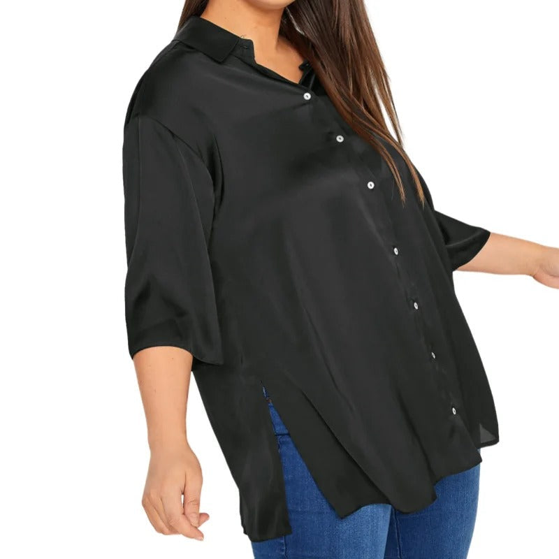 Alessia | Elegante Damen Bluse aus Satin mit 3/4-Ärmeln
