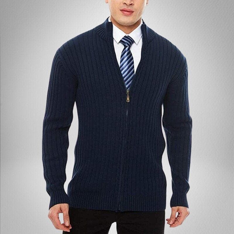 Variant image for Max | Stylische Herren Strickjacke mit Reißverschluss und Gerippter Struktur-1