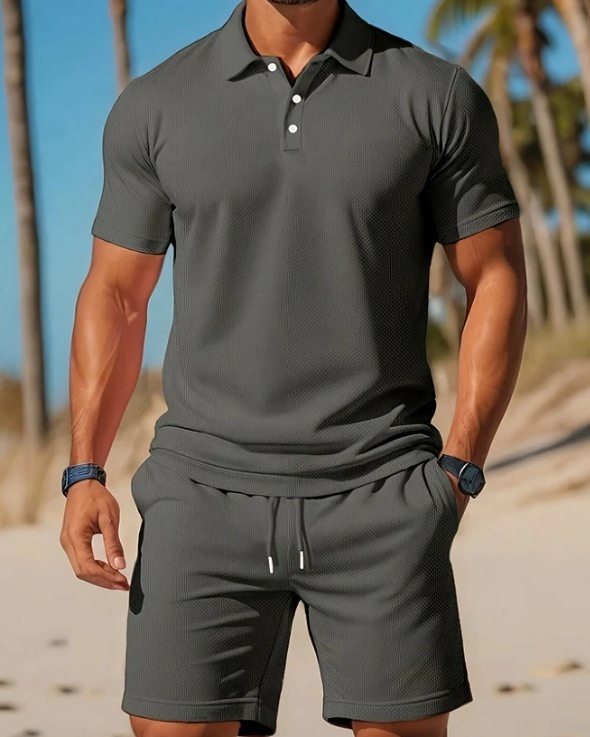 Polo shirt and shorts set for men