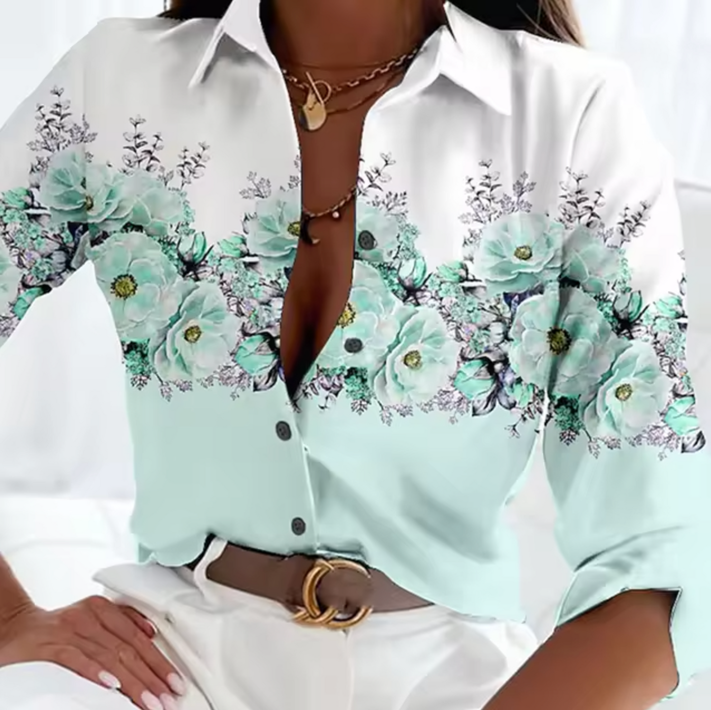 Variant image for Freya | Damen Bluse mit Blumenmuster – Leichte Langarmbluse für Sommer-7