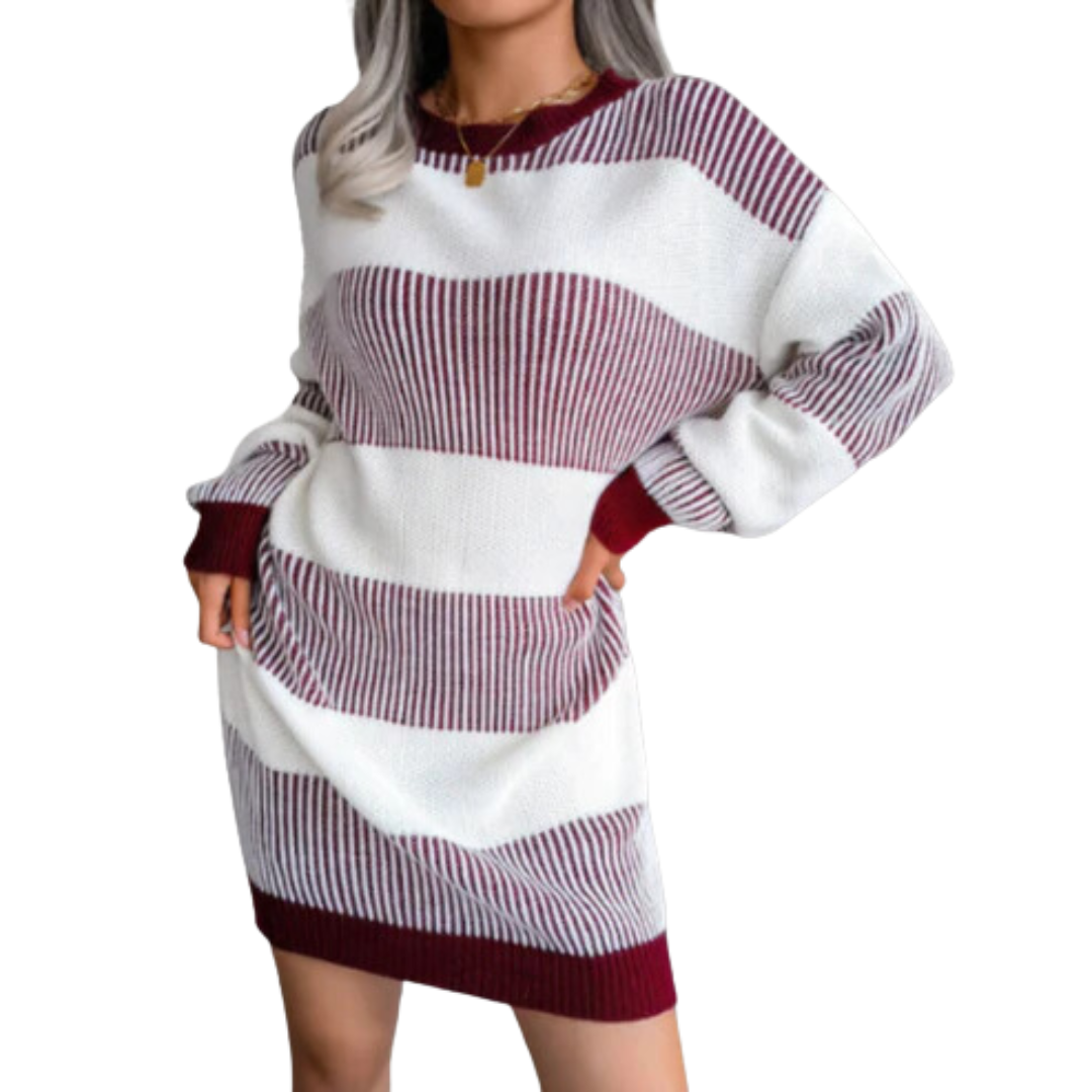 Julie | Perfekt Gestreiftes Strickkleid für Frauen