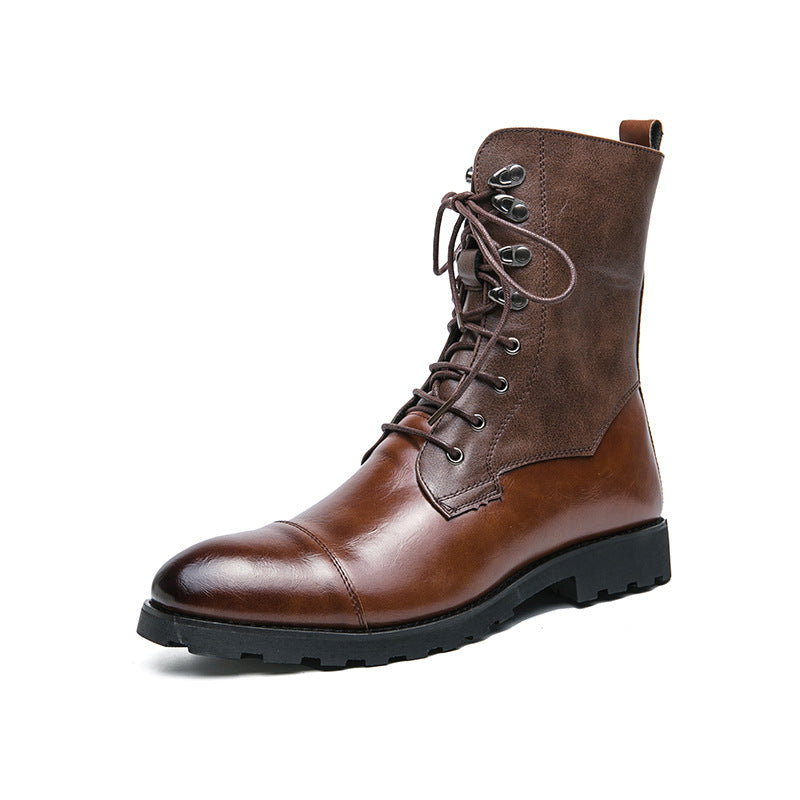 Luxuriöse Lederstiefel mit Schnürsenkeln für Herren