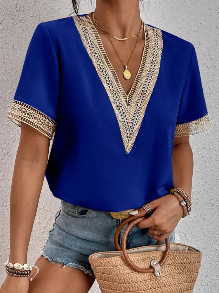 Variant image for Mirjam | V-Ausschnitt Shirt Damen für Sommer, Elegante Oberteile und Tops-26
