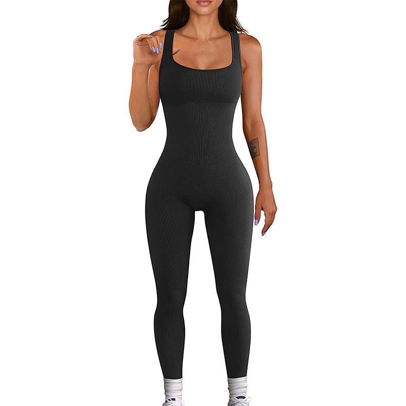 Nahtloser gerippter Jumpsuit