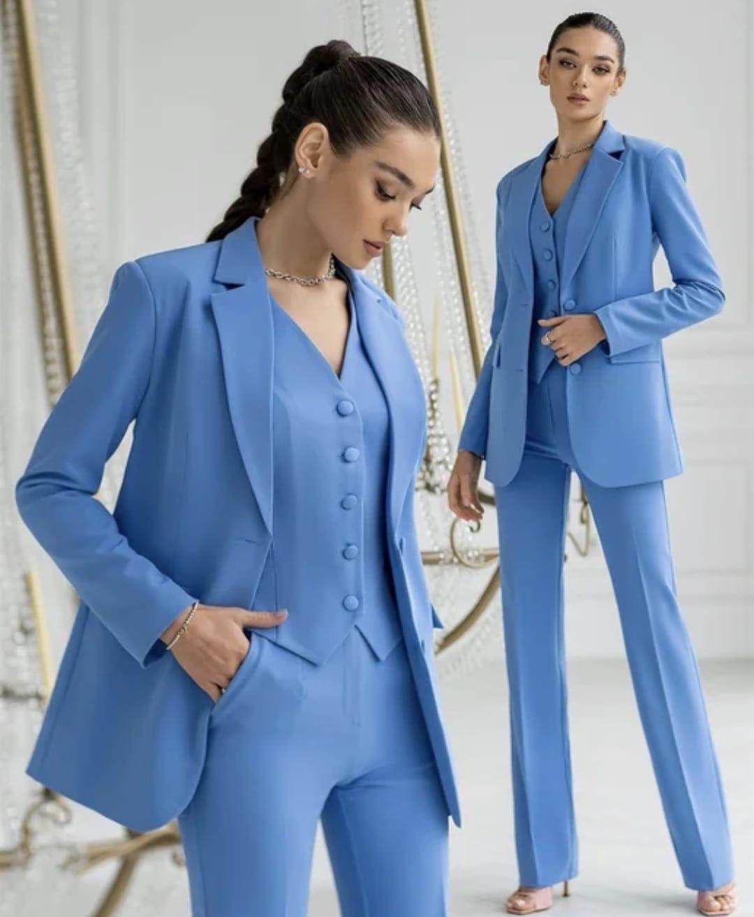 Variant image for Beatrix 3-Teiliges Anzug Set für Frauen | Eleganter Blazer, Weste, Hose-16