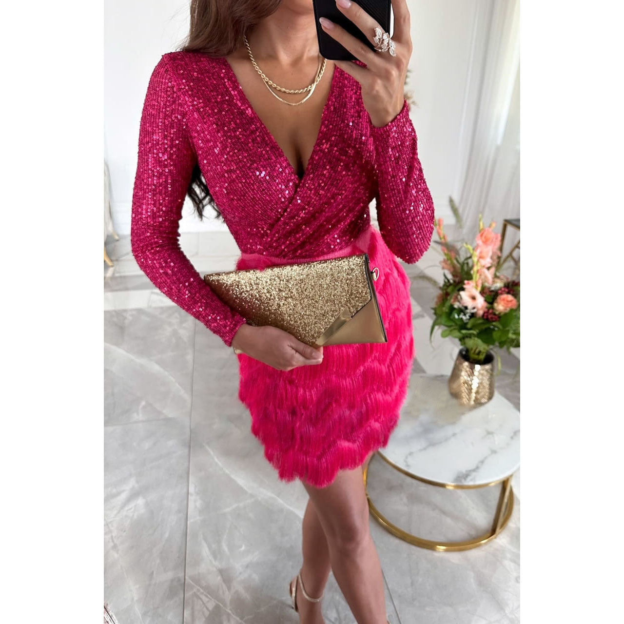 Beatrix | Festliches Glitzer Minikleid für Damen
