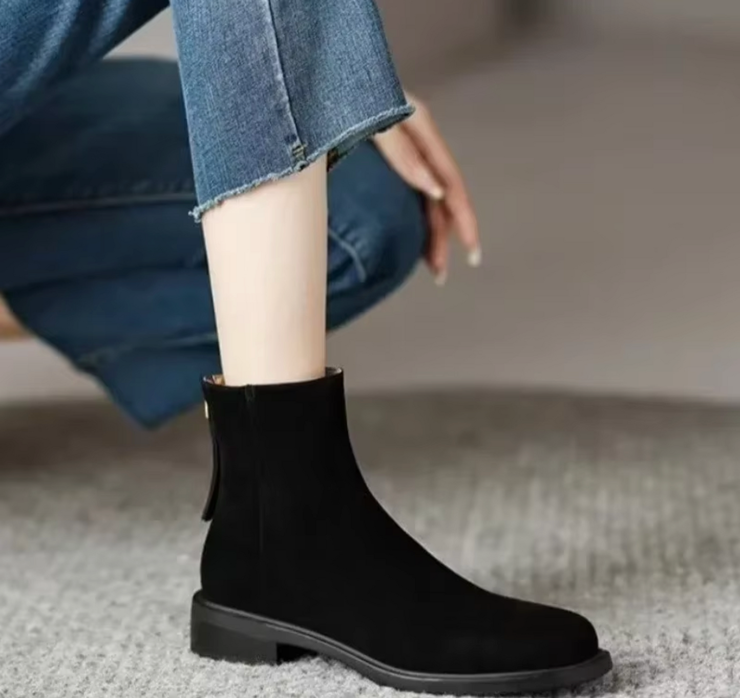 Willow | Elegante Winter Stiefel Damen mit Reißverschluss aus Leder