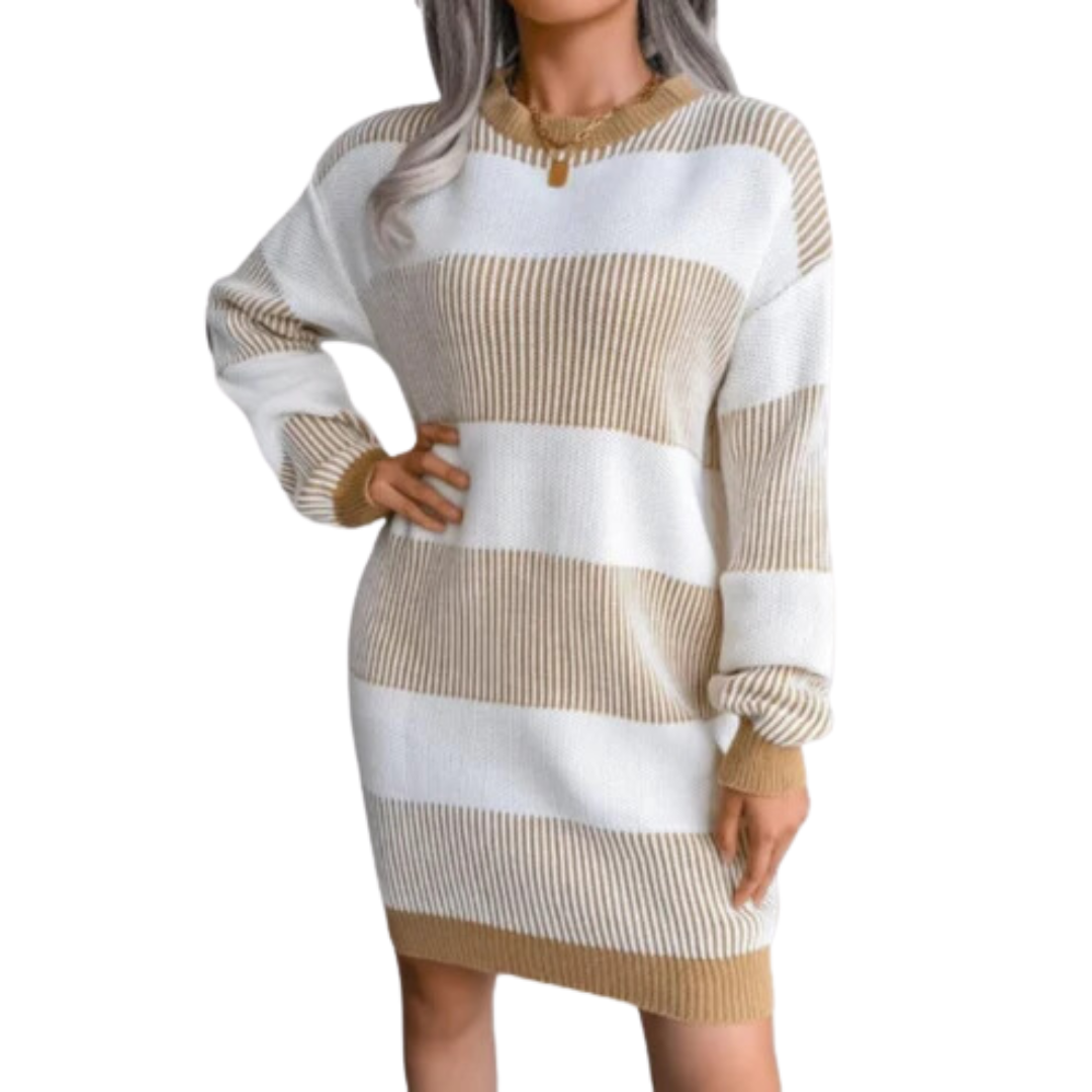 Julie | Perfekt Gestreiftes Strickkleid für Frauen