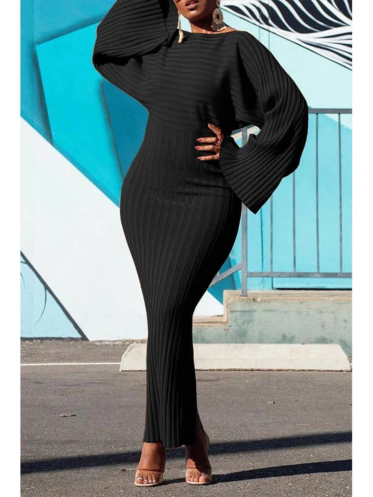 Variant image for Alessia | Figurbetontes Strickkleid für Damen mit Ausgestellten Ärmeln-15