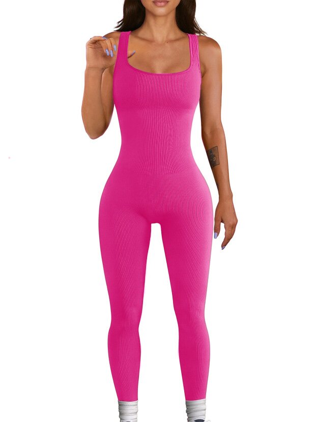 Nahtloser gerippter Jumpsuit
