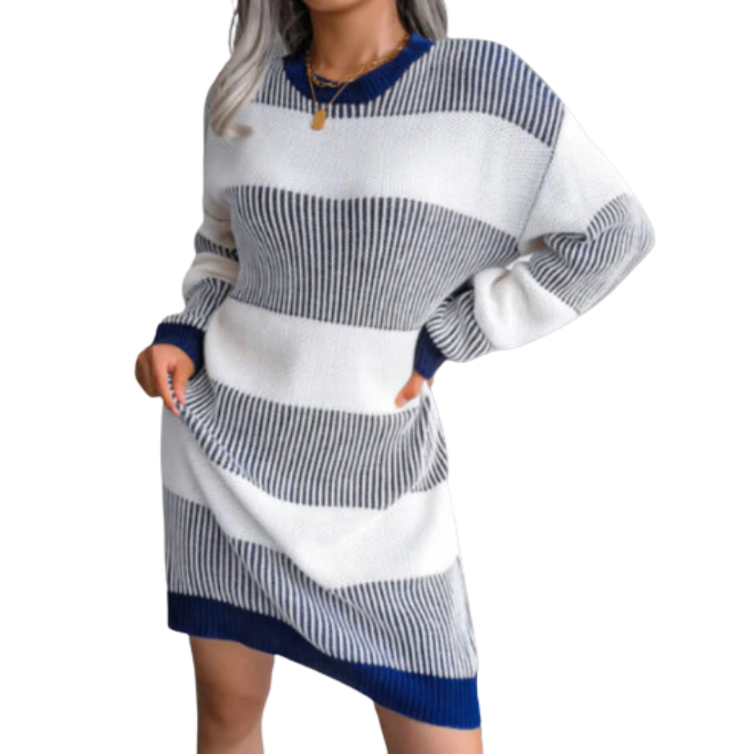 Julie | Perfekt Gestreiftes Strickkleid für Frauen