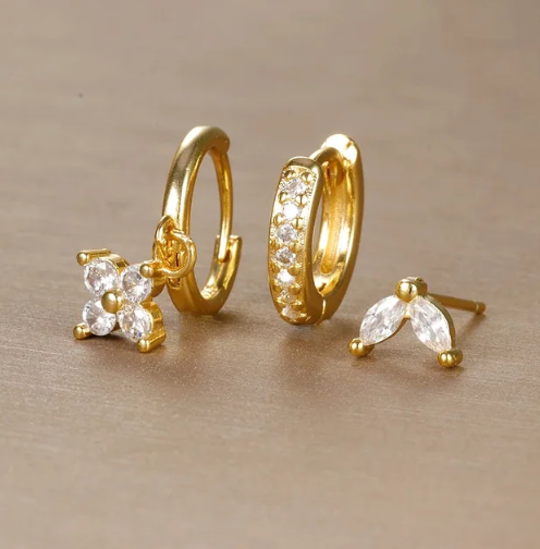 Variant image for Sofie | Elegantes Ohrringe Set mit Ohrsteckern und Creolen in Gold und Silber-2