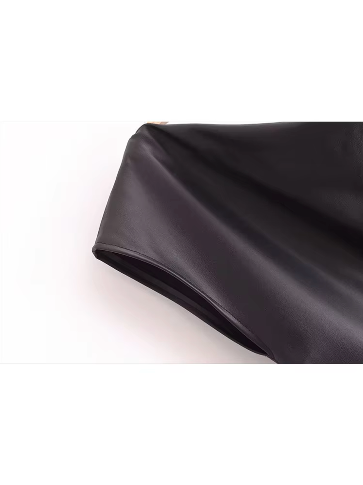 Shivani | Elegante vestito da donna in pelle con orlo asimmetrico