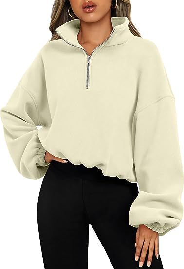 Damen Sweatshirt mit Halb-Zip und Stehkragen 2
