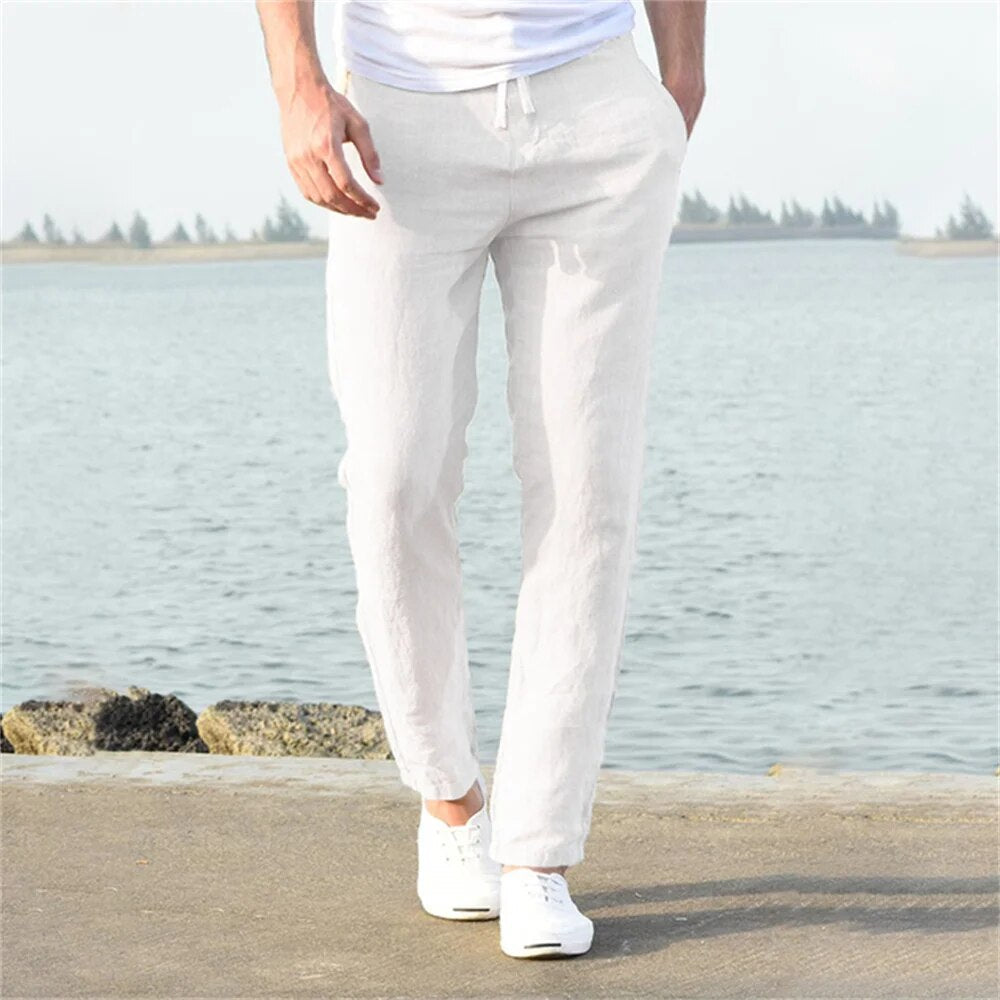 Variant image for Max | Herren Leinenhose mit Kordelzug für Bequemlichkeit und Stil-1