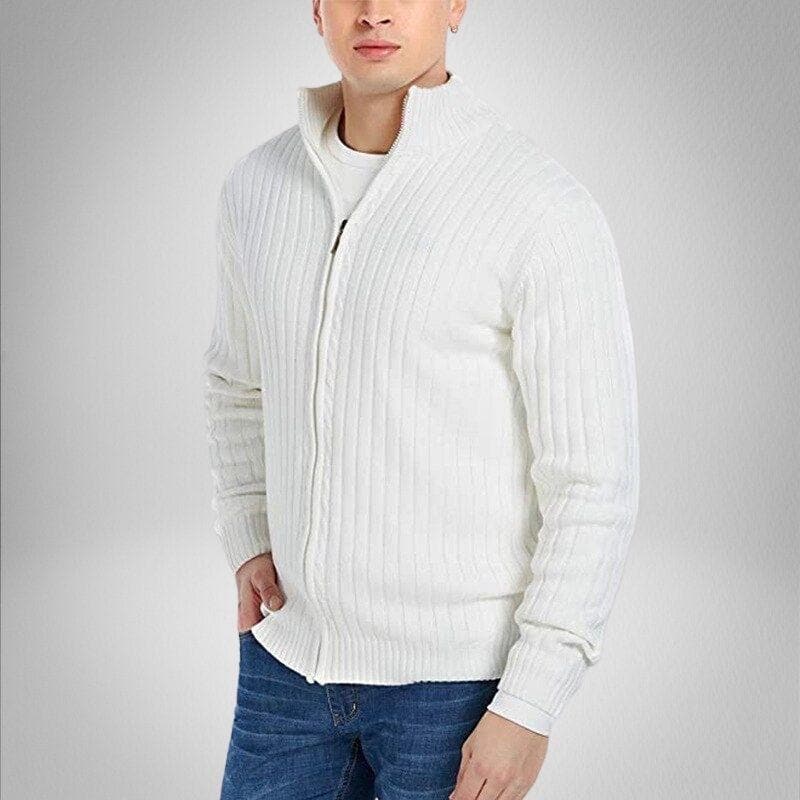 Max | Stylische Herren Strickjacke mit Reißverschluss und Gerippter Struktur
