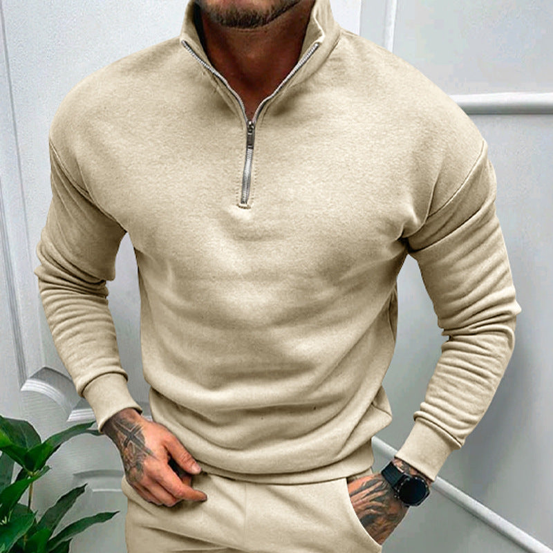 Herren Pullover mit Halb-Zip Stehkragen 10