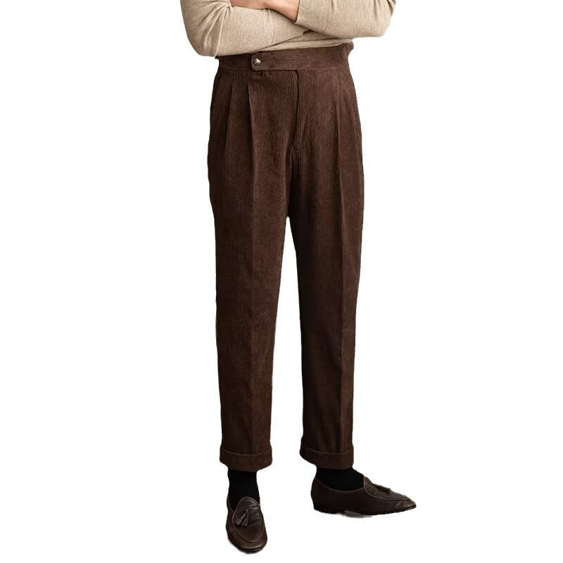 Klassische Herren Cordhose aus 100% Baumwolle – Bequeme, gerade Passform in Schwarz, Braun, Beige, Blau, Größen S-XL 5