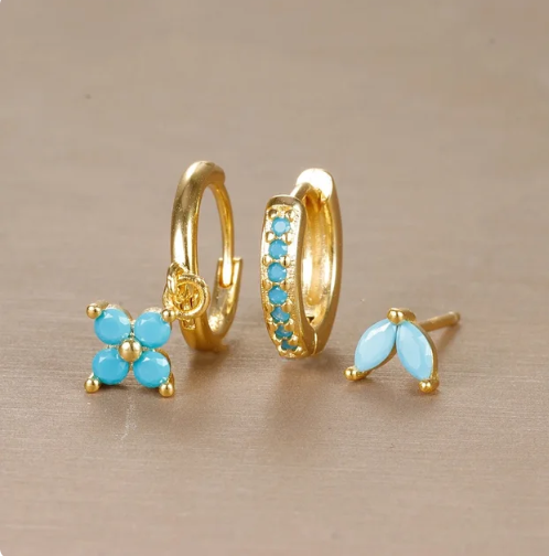 Sofie | Elegantes Ohrringe Set mit Ohrsteckern und Creolen in Gold und Silber