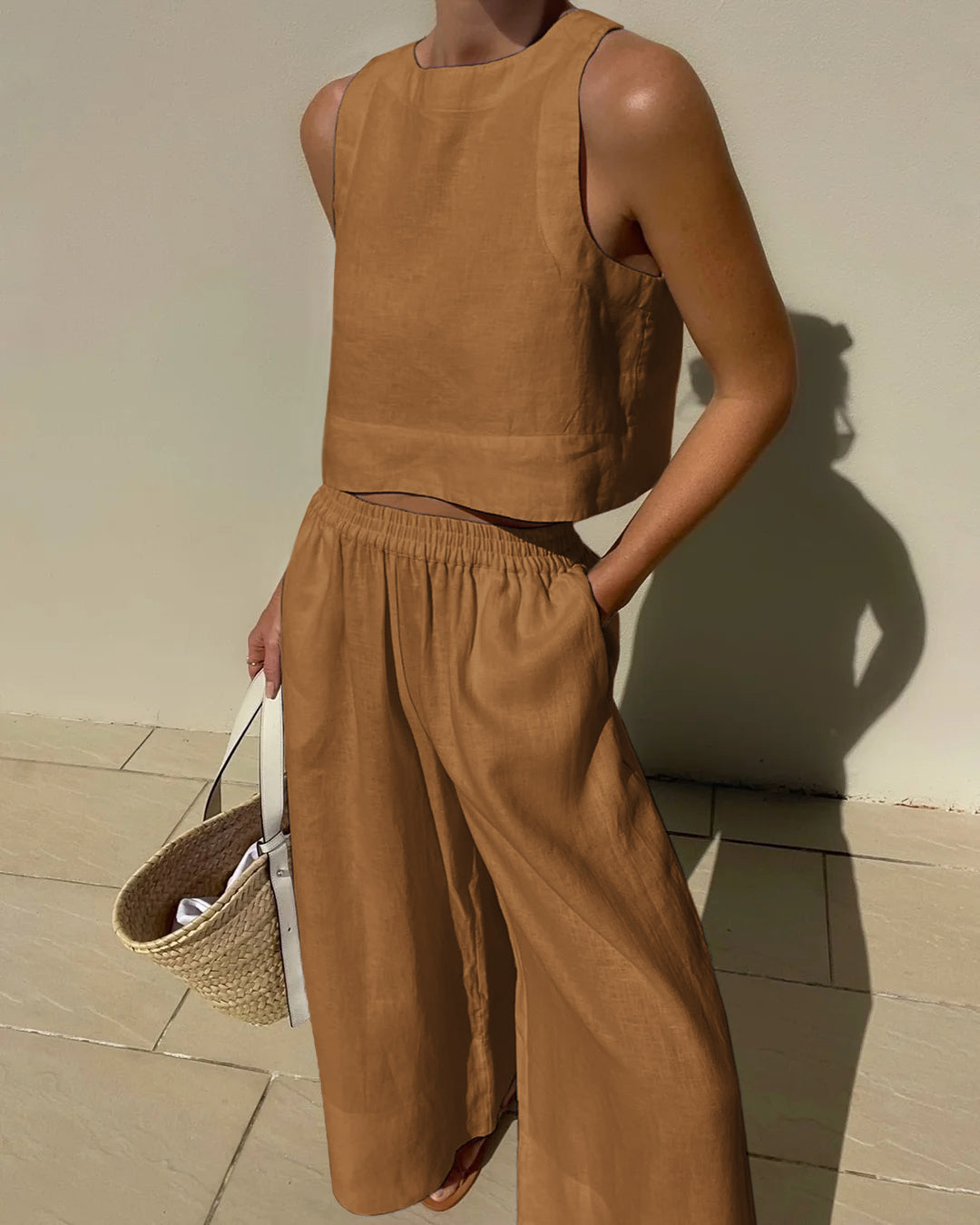 Variant image for Beatrix Luftiges Leinen Set für Damen | Crop Top und Breite Hose-37