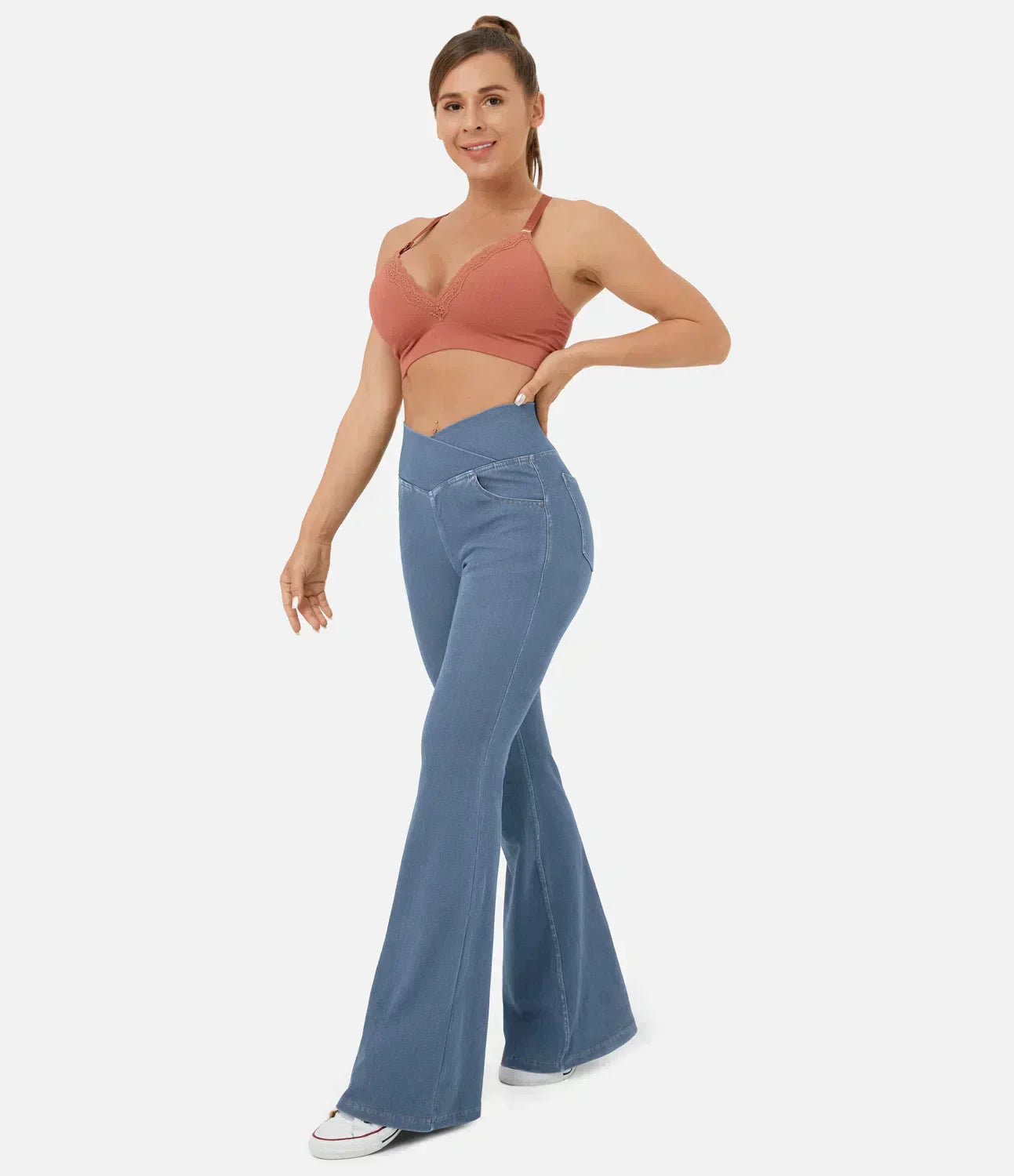 Beatrix | Hochtaillierte Retro-Flare-Hose für Damen