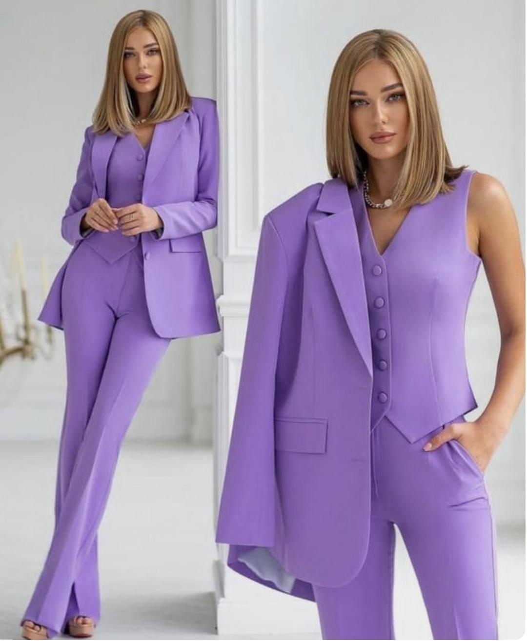 Beatrix 3-Teiliges Anzug Set für Frauen | Eleganter Blazer, Weste, Hose 4