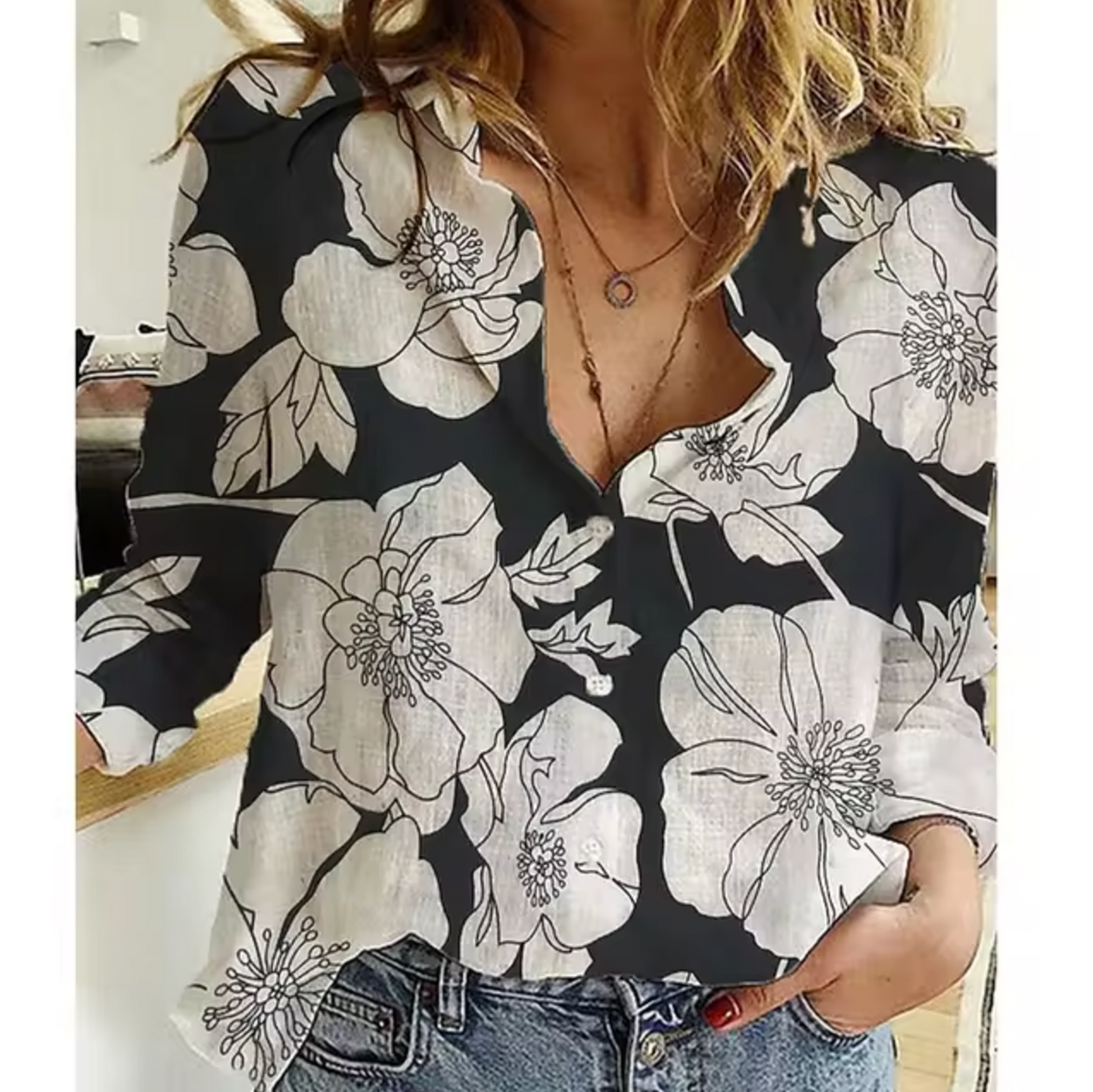 Freya | Damblus med blommönster