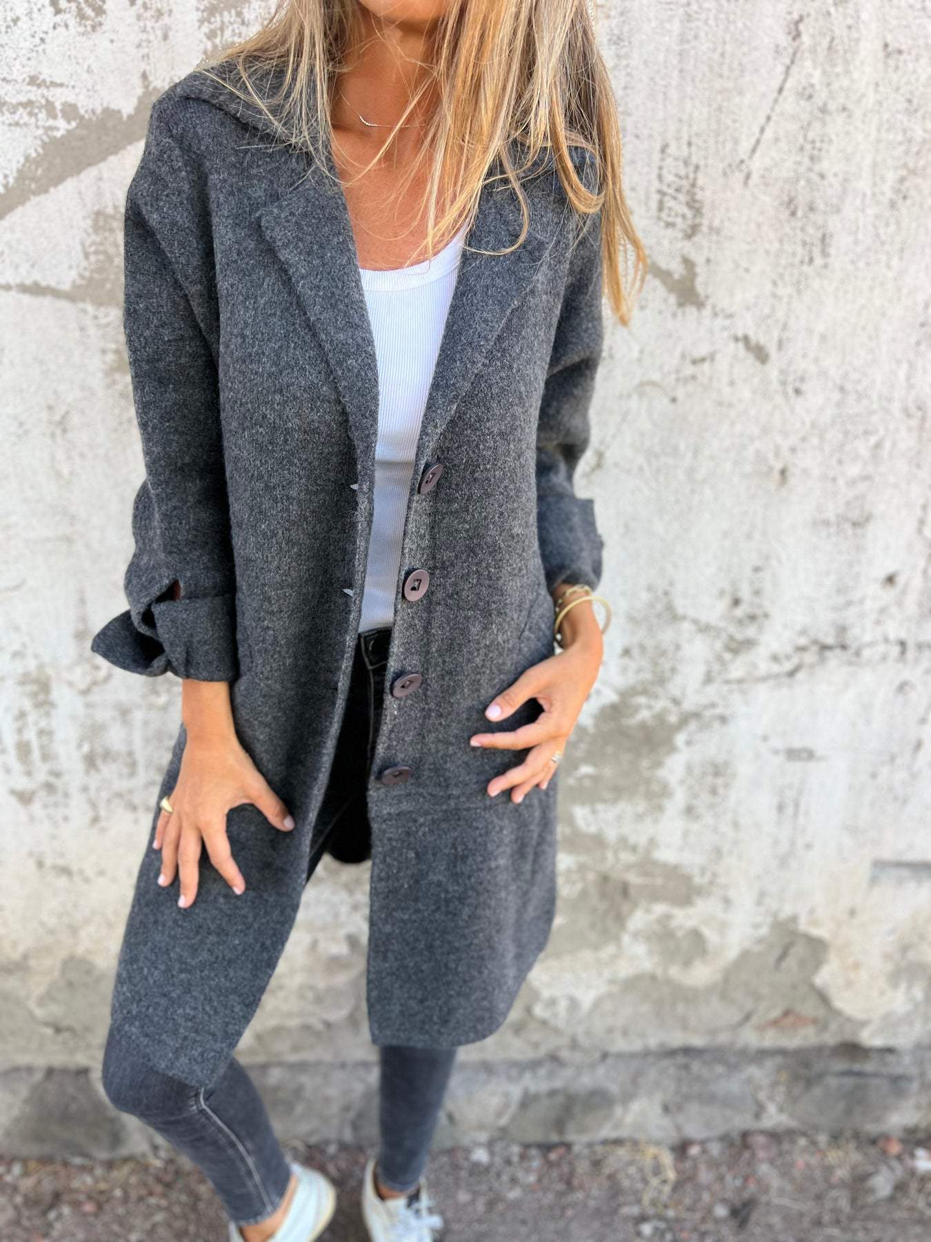 Fiona | Stile elegante cappotto lungo per donne