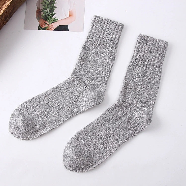 Warme Wollsocken für Damen und Herren – Atmungsaktive, Feuchtigkeitsregulierende Socken im Set mit Klassischer Rippstruktur 6