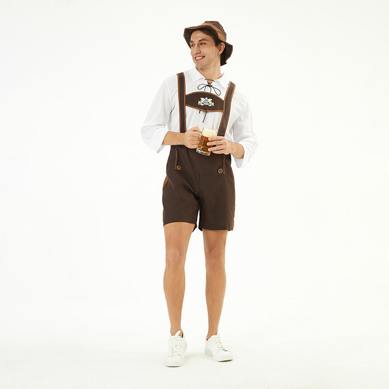 Traditionelles Oktoberfest Kostüm Herren – Kurze Lederhosen 5