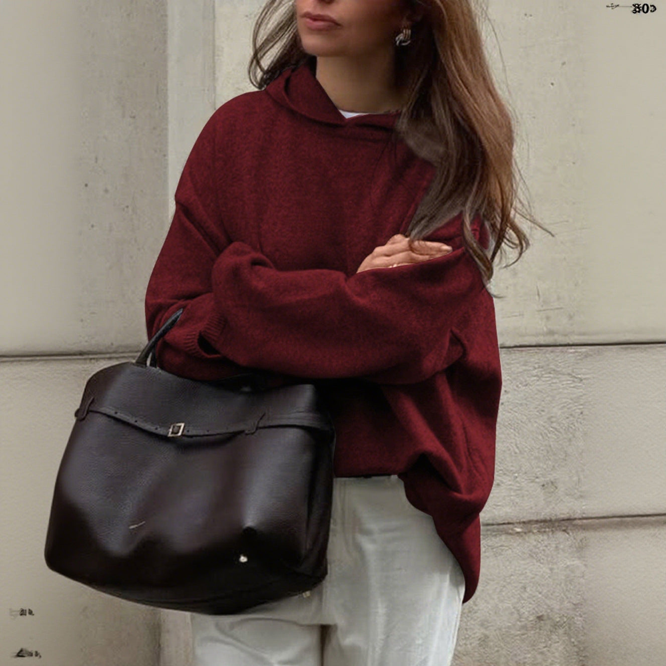 Lockerer Strickpullover mit Rundhals 6