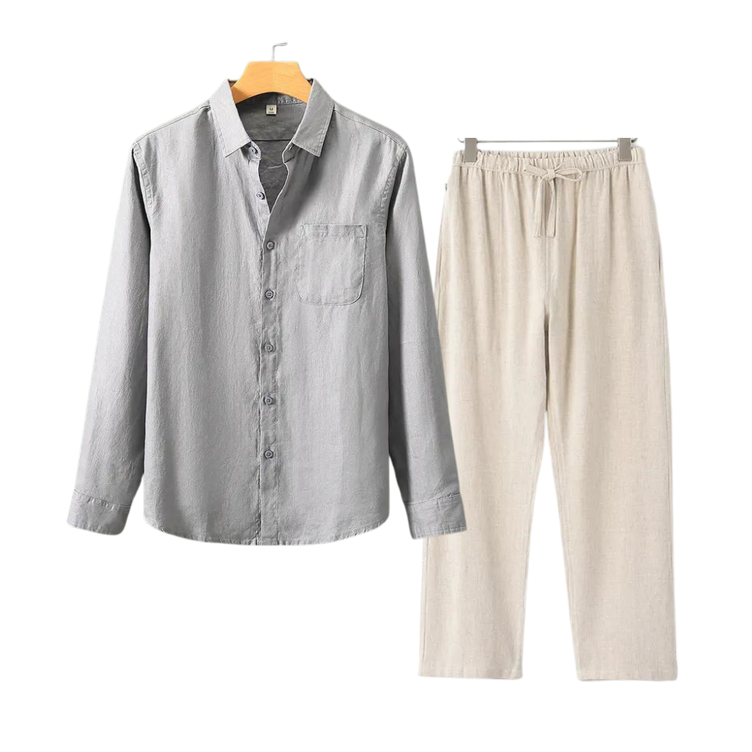 Variant image for Max | Entspanntes Leinenhemd und Hose für Männer-1