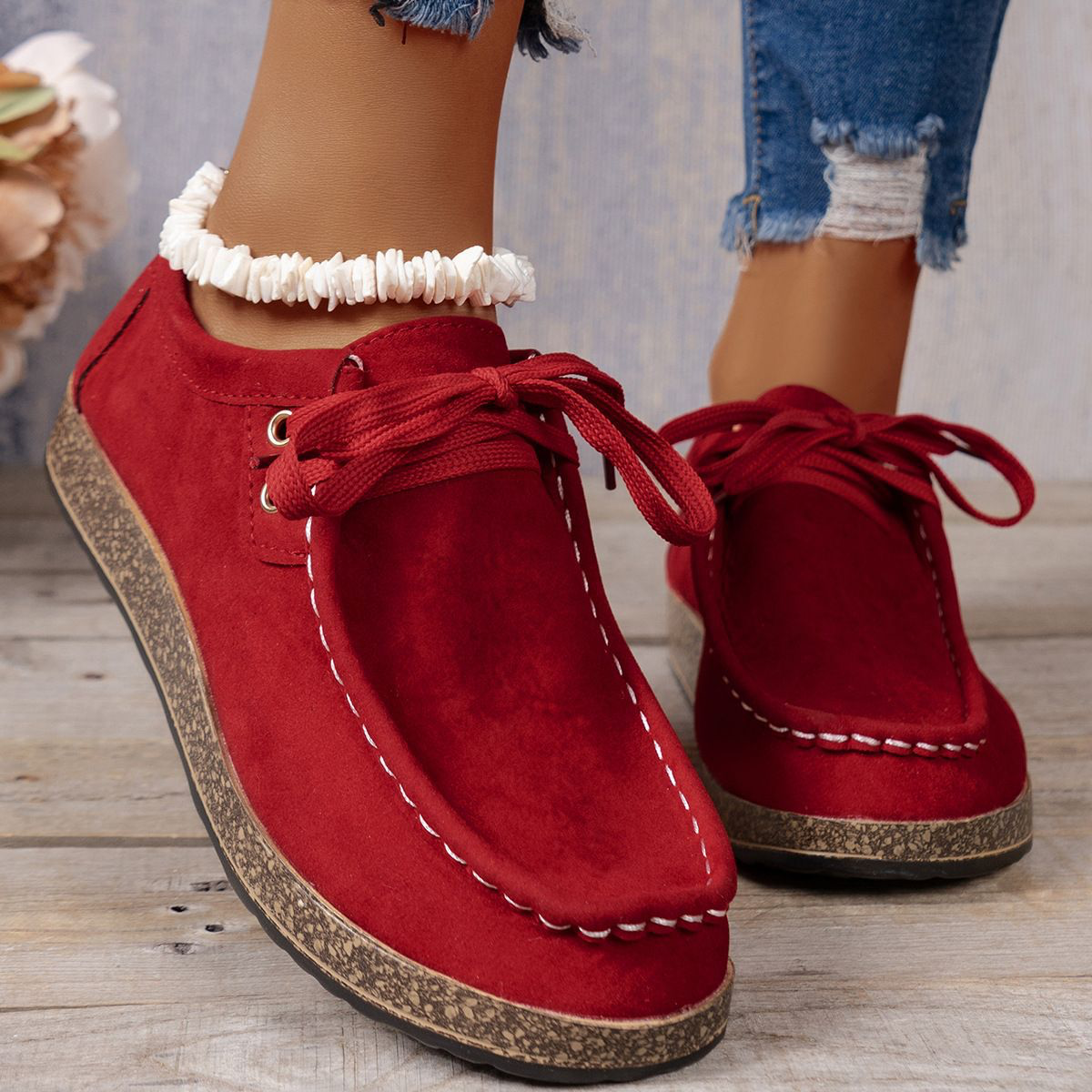 Bequeme Damen Schnürschuhe