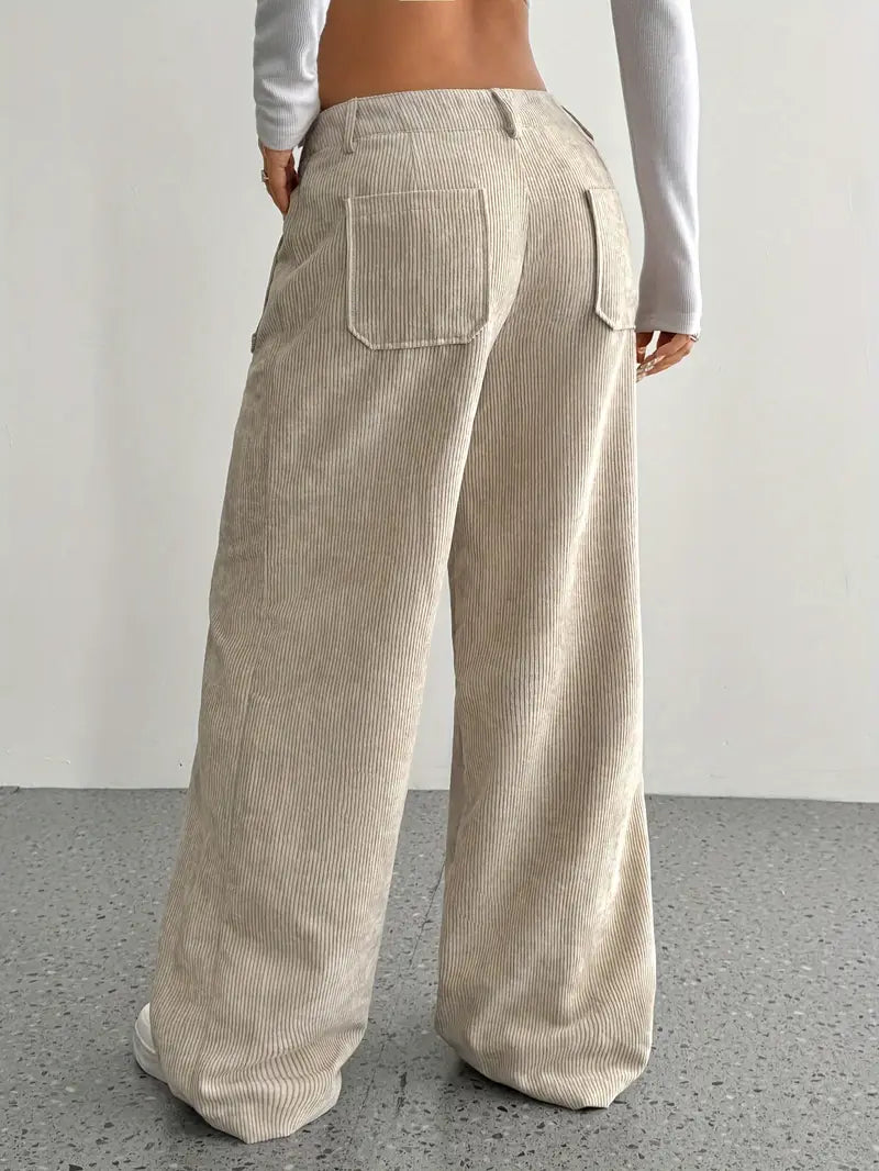 Lola | Pantaloni larghi in velluto a coste da donna in misto cotone