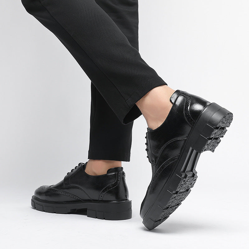 Schwarze Leder-Brogues für Herren