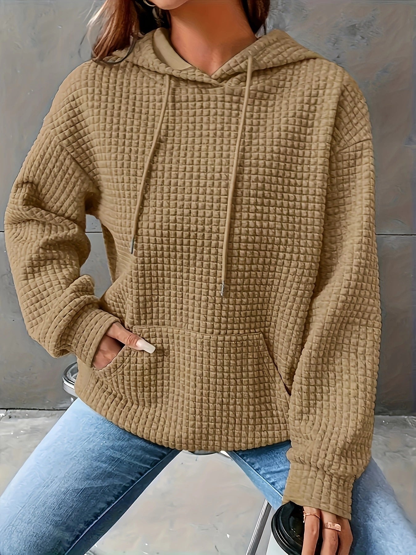 Damen Hoodie mit Kapuze und Kängurutasche 17