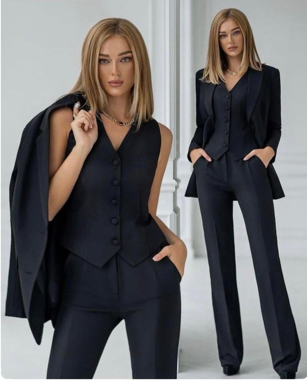 Beatrix 3-Teiliges Anzug Set für Frauen | Eleganter Blazer, Weste, Hose 6