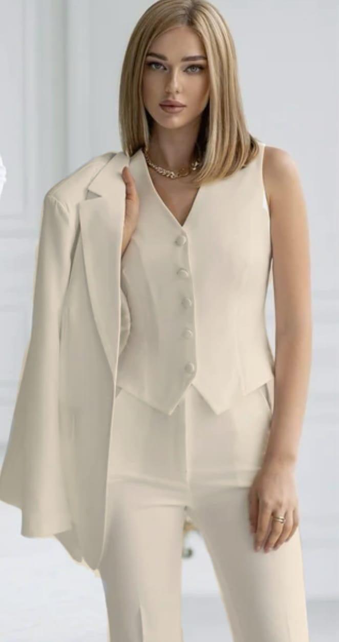 Beatrix 3-Teiliges Anzug Set für Frauen | Eleganter Blazer, Weste, Hose 3