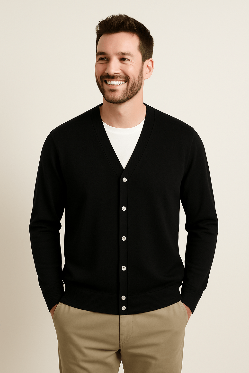 Strickjacke mit V-Ausschnitt