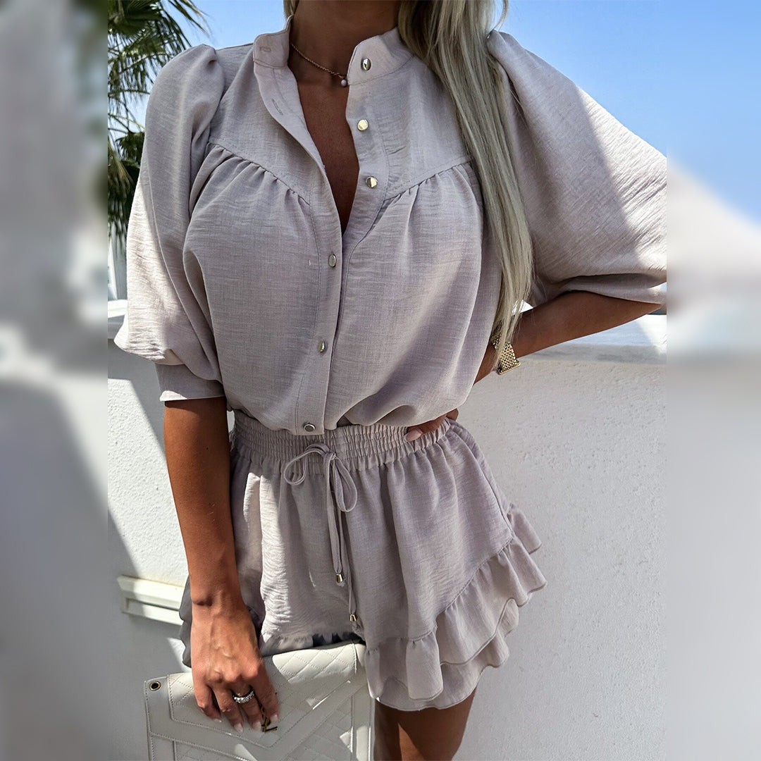 Leonie | Damen Set Bluse und Rock Bunt