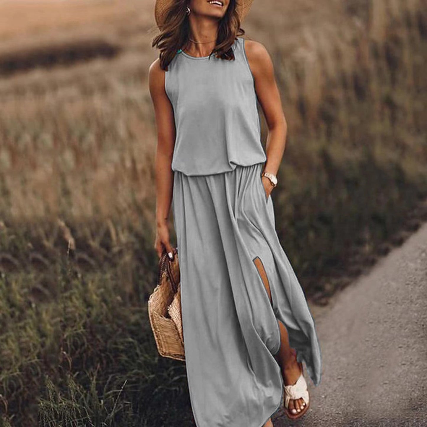 Ärmelloses Maxikleid
