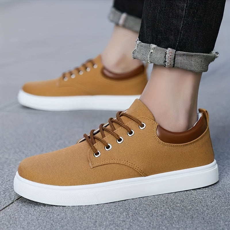 Andningsbara canvas-sneakers för herrar