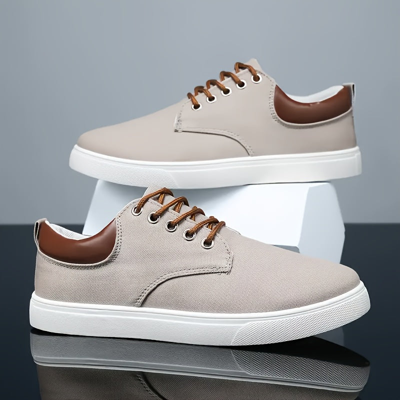 Andningsbara canvas-sneakers för herrar