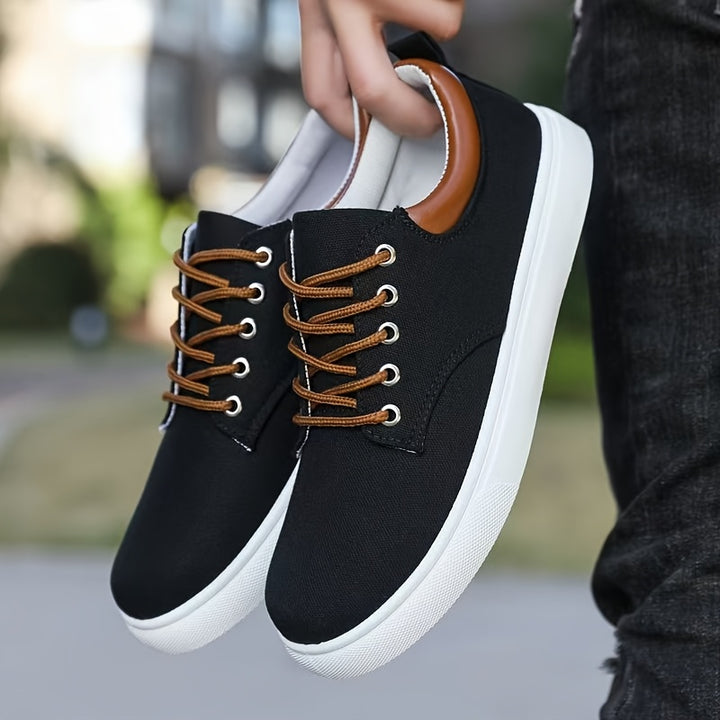 Andningsbara canvas-sneakers för herrar