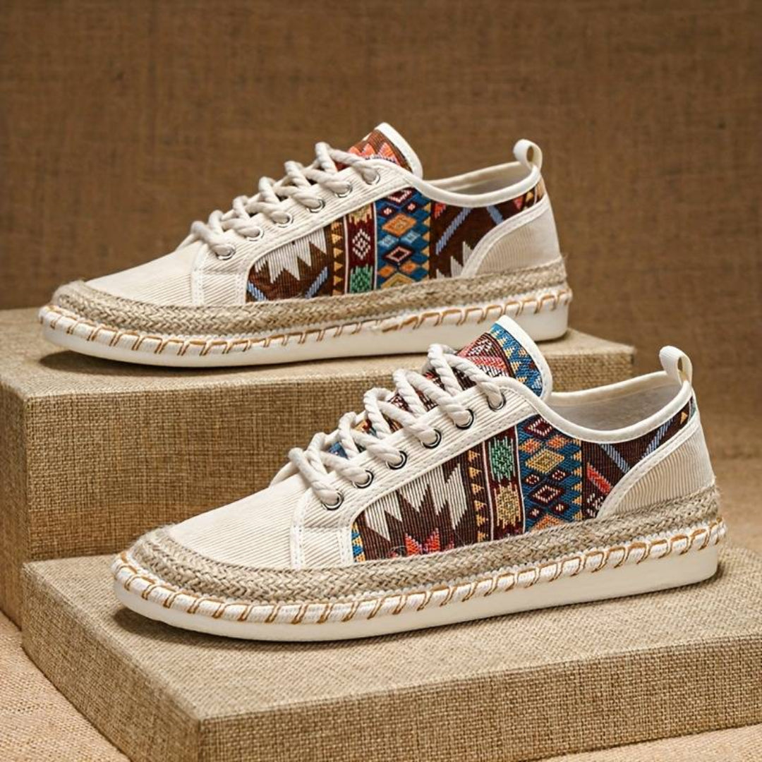 Atmungsaktive Sneaker Damen mit Jute-Mittelsohle
