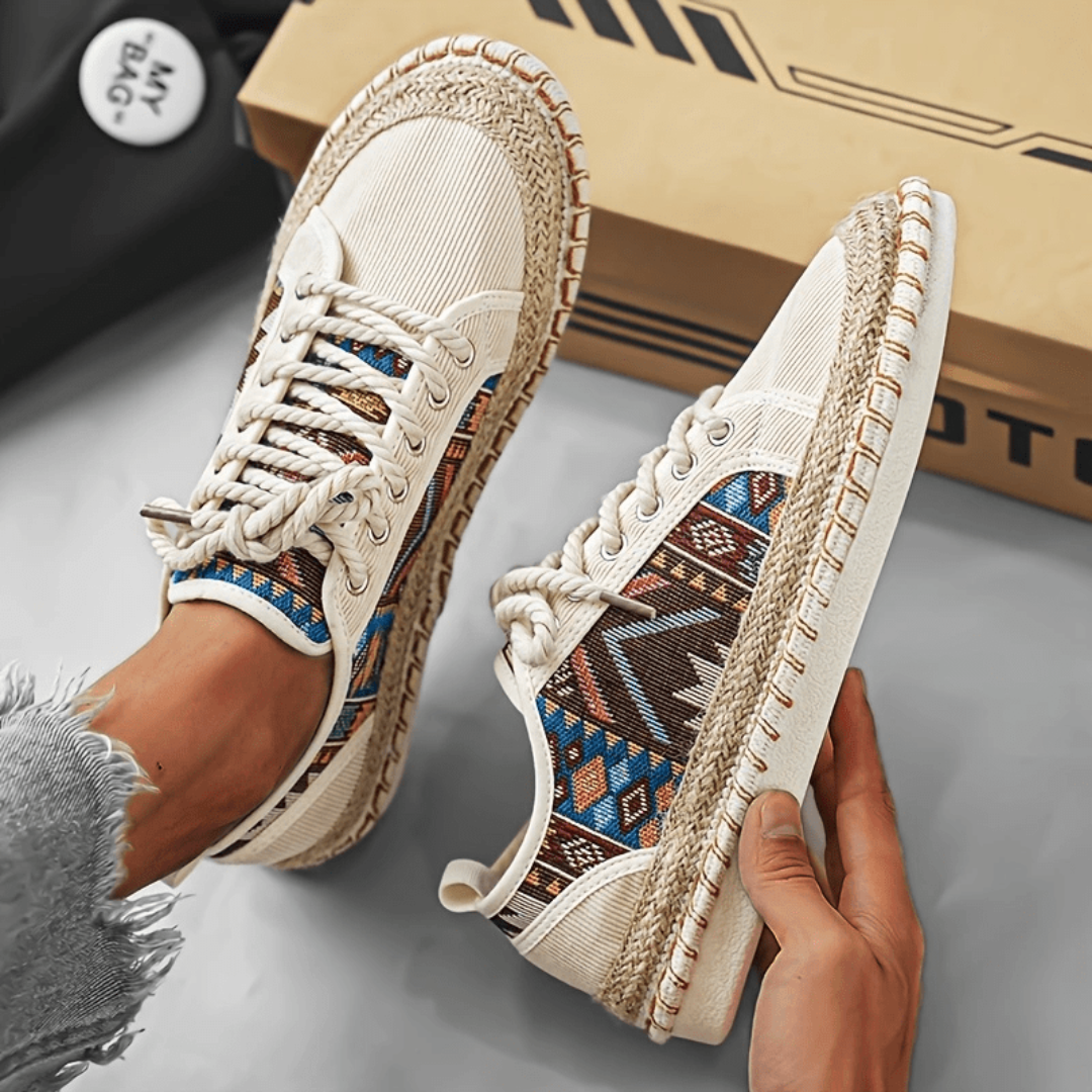 Atmungsaktive Sneaker Damen mit Jute-Mittelsohle