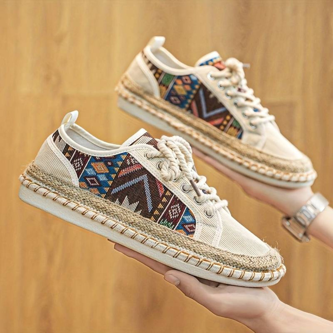 Atmungsaktive Sneaker Damen mit Jute-Mittelsohle