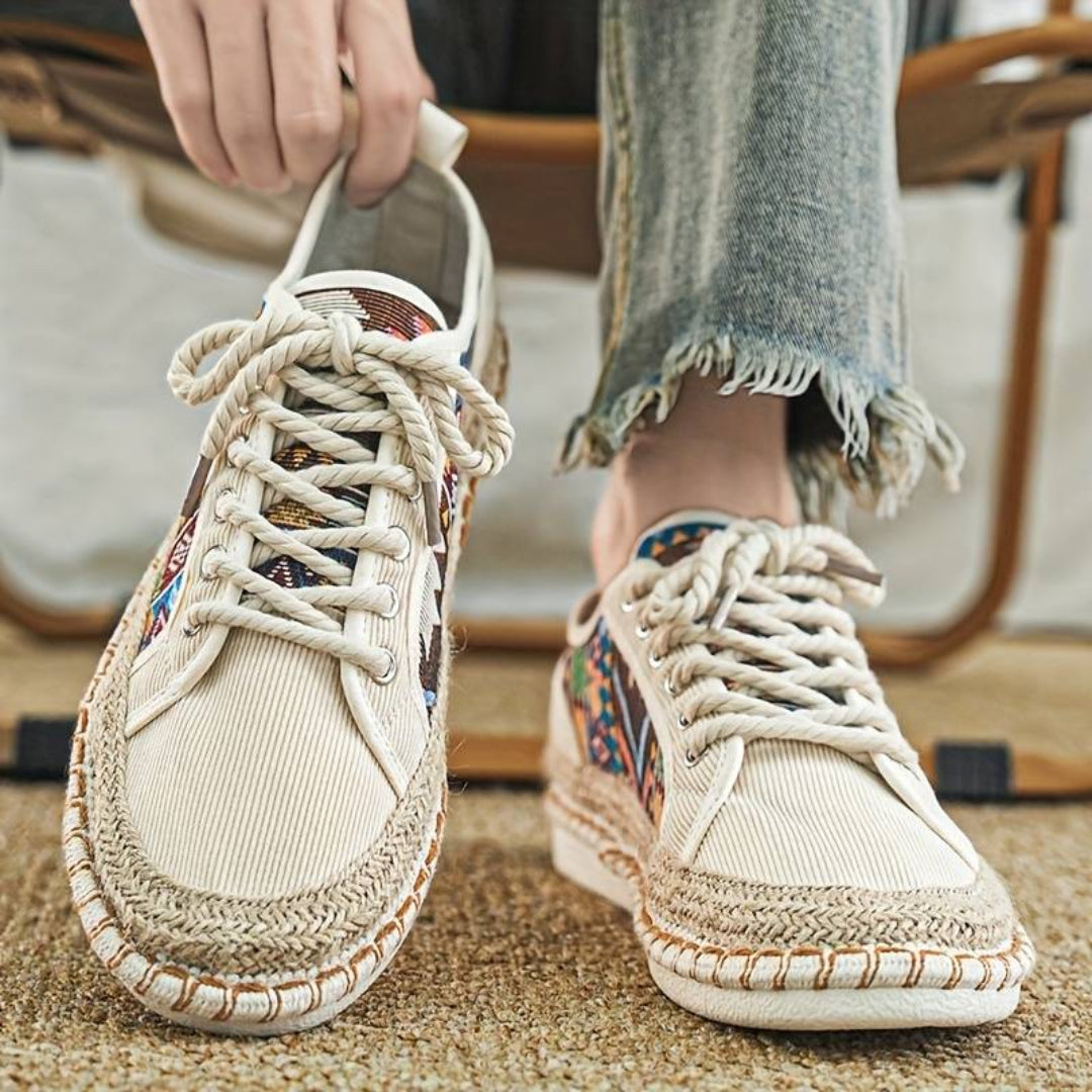 Atmungsaktive Sneaker Damen mit Jute-Mittelsohle